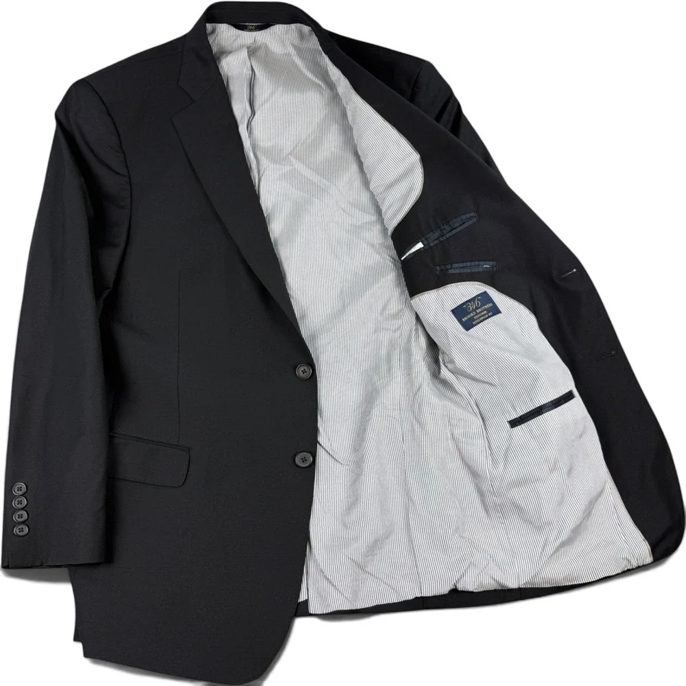 Brooks Brothers Explorer Blazer Sz 42S Black Fitzgerald Fit 100% Wool Sport Coat